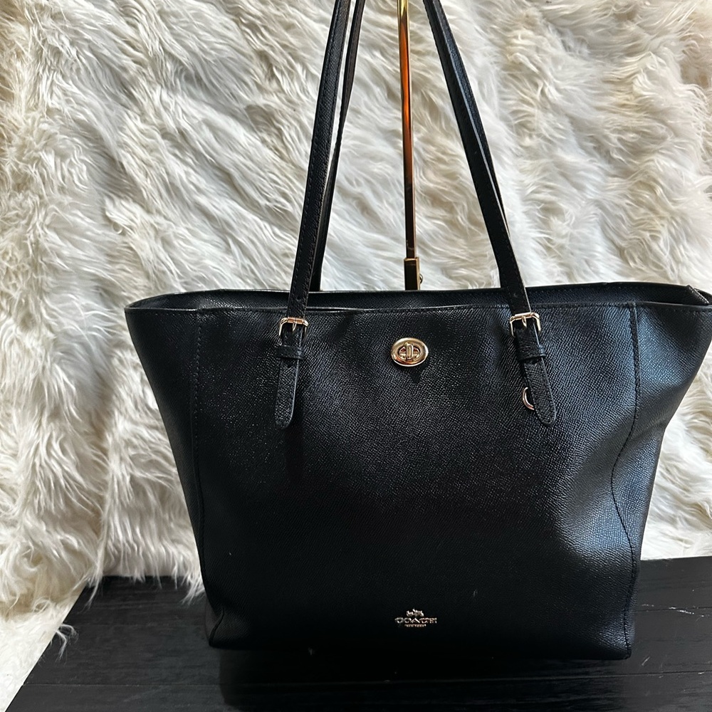 Black Leather Tote Bag